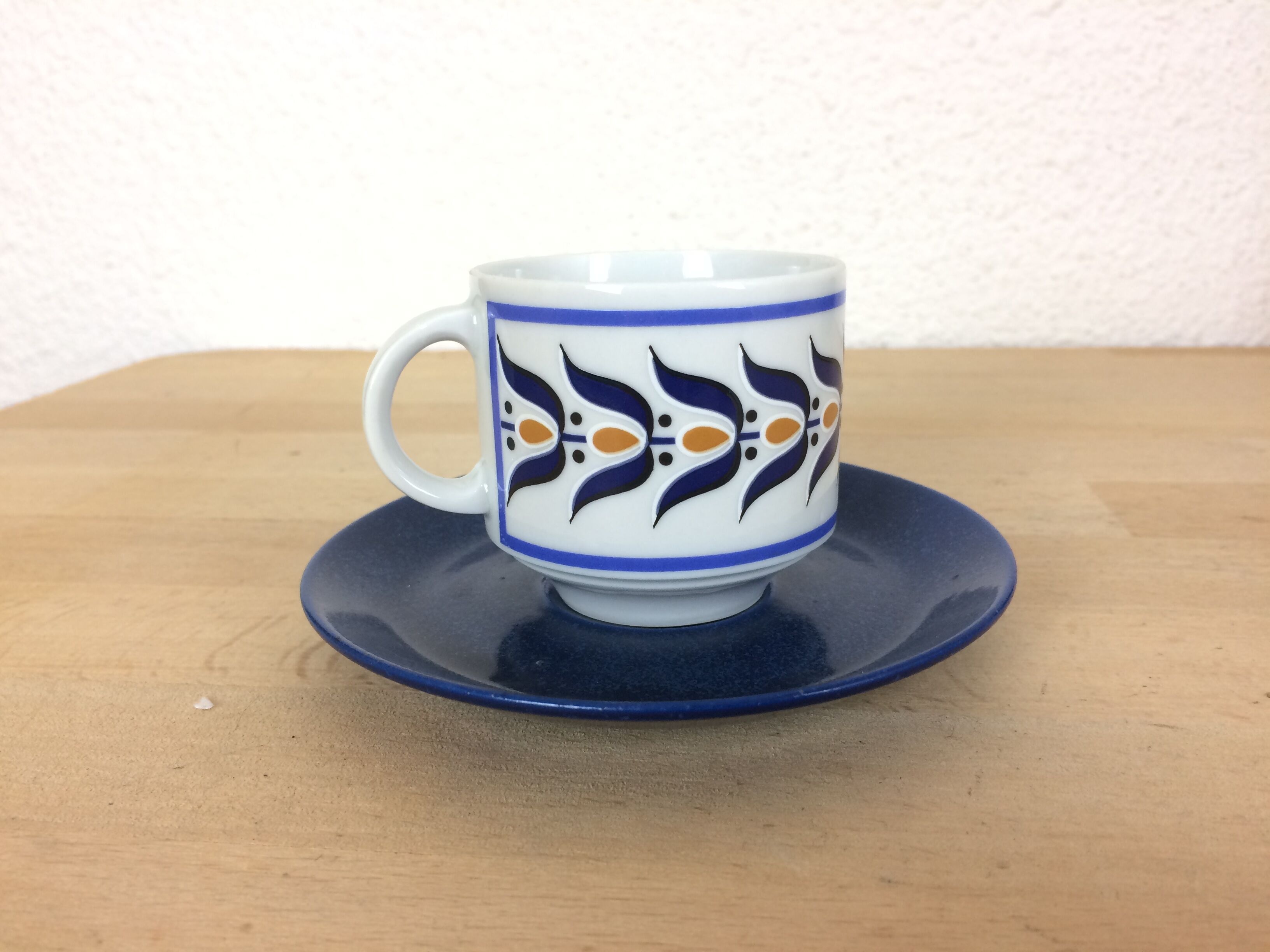 Service à thé/café 8 tasses bleu, théière, sucrier, porcelaine de Winterling