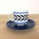 Service à thé/café 8 tasses bleu, théière, sucrier, porcelaine de Winterling