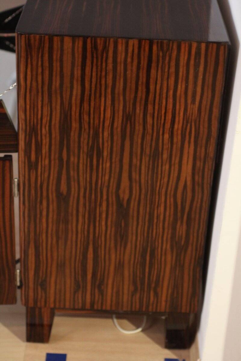 Small Art Deco Bar Cabinet, Macassar Veneer, France, circa 1930