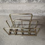 Vintage modernist brass magazine rack 1940