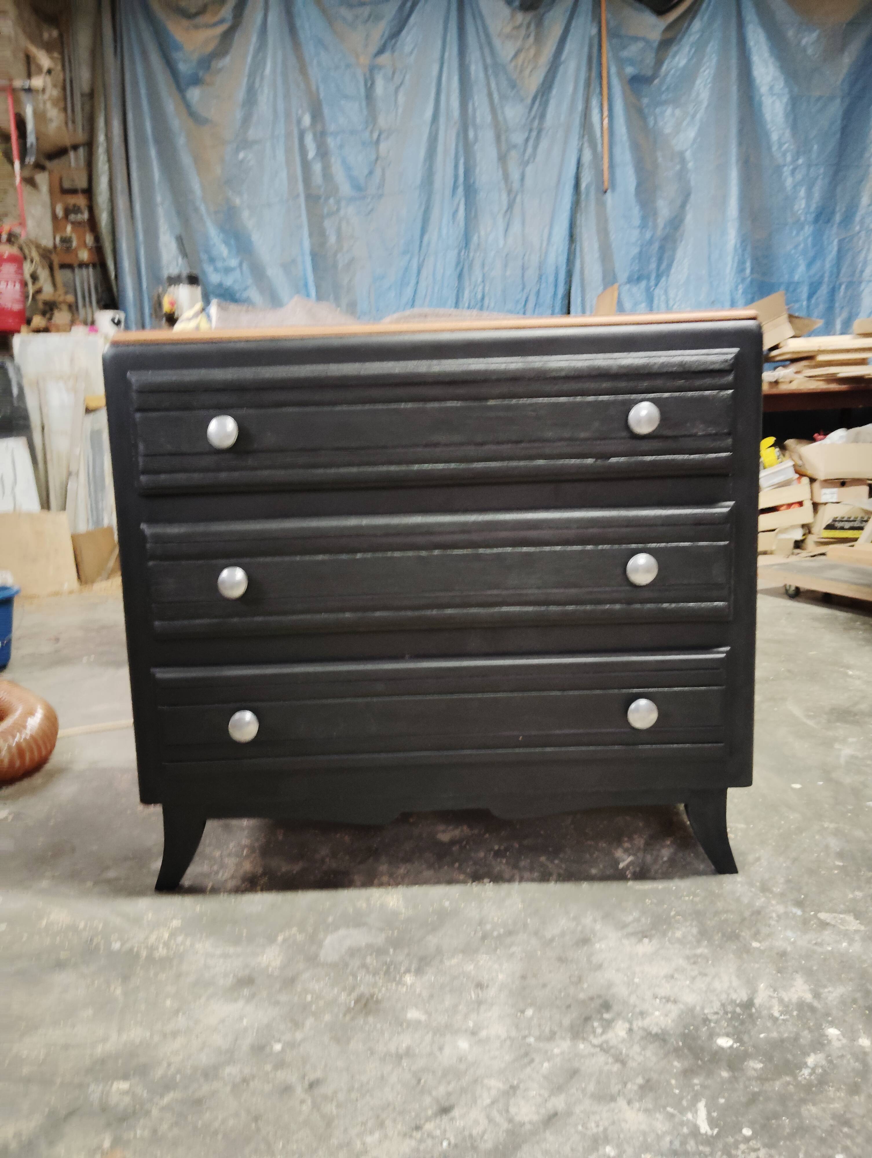Vintage black chest of drawers