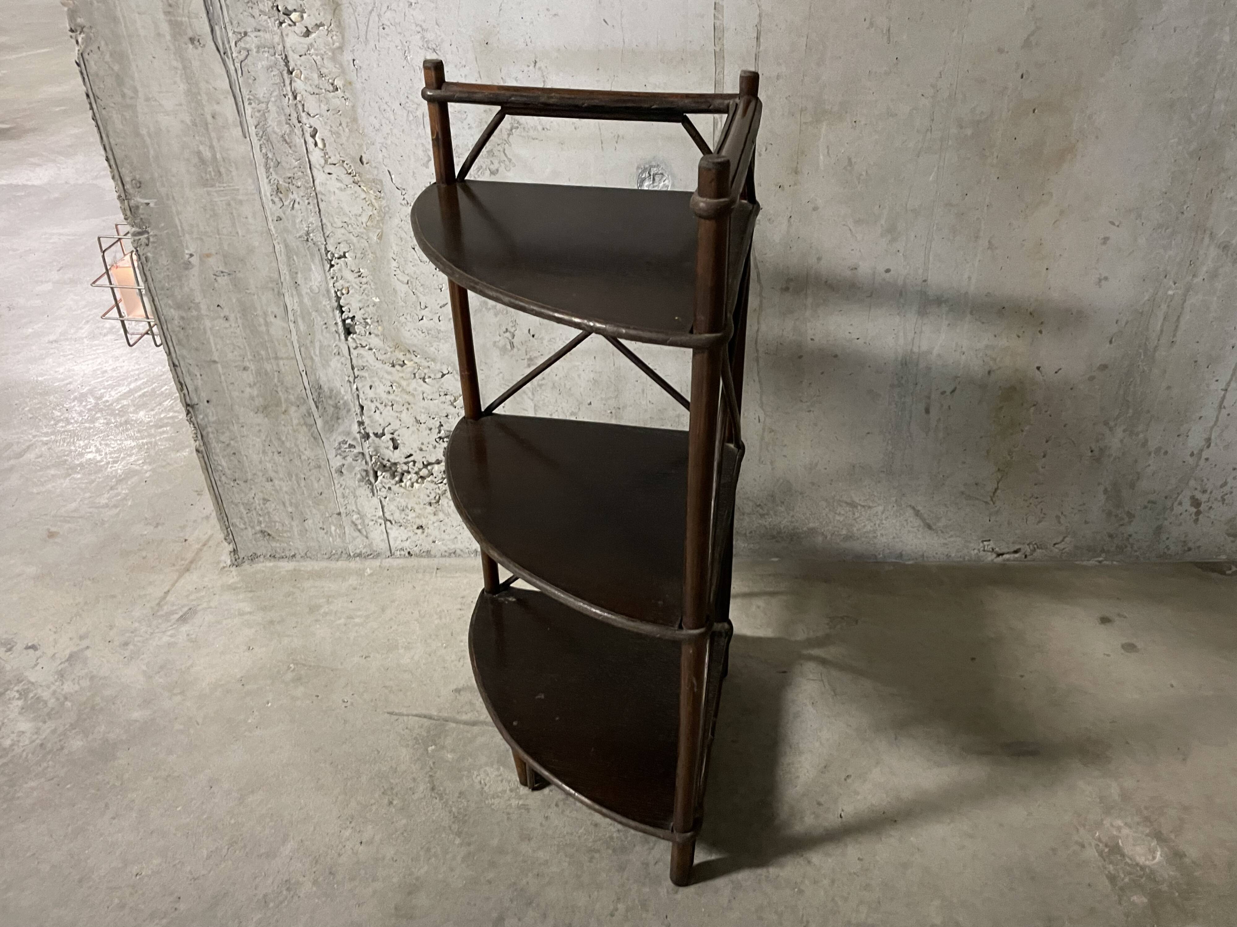 70s rattan corner cabinet