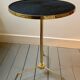 Vintage tripod pedestal table in gold metal