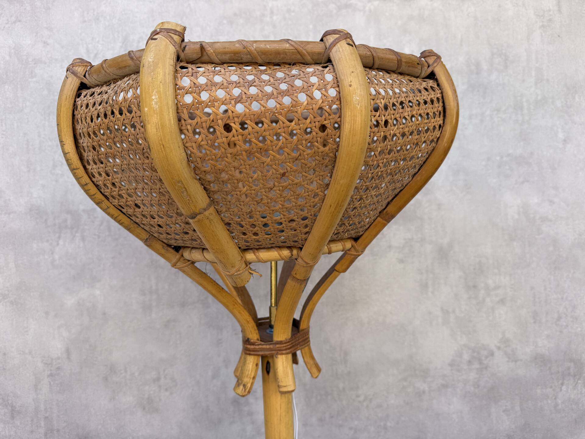 1960s Rattan Living Room Lamp from France