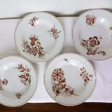 Set of 4 vintage Sarreguemines Danish porcelain soup plates