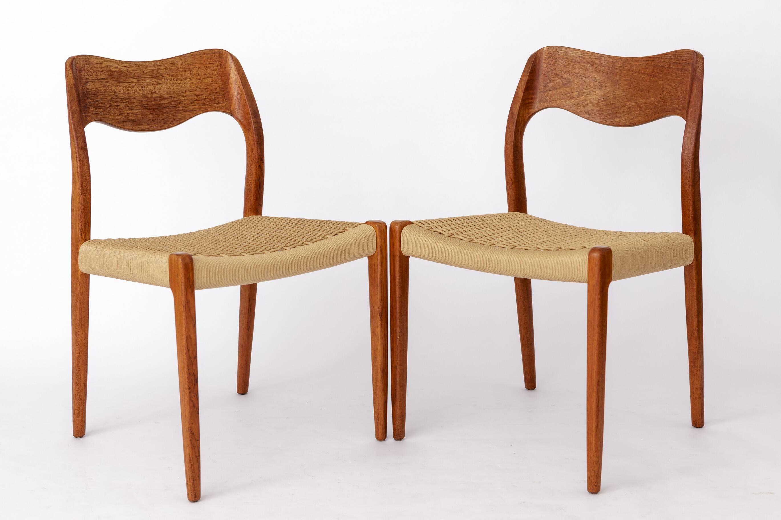 4 Niels Otto Moller Chairs, Model 71, Teak, 1950s, Danish