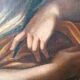 Oil on canvas antique - Saint Agnes - Roman school, 17th century
