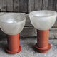 Lot de 4 suspensions industrielles en acier et polycarbonate