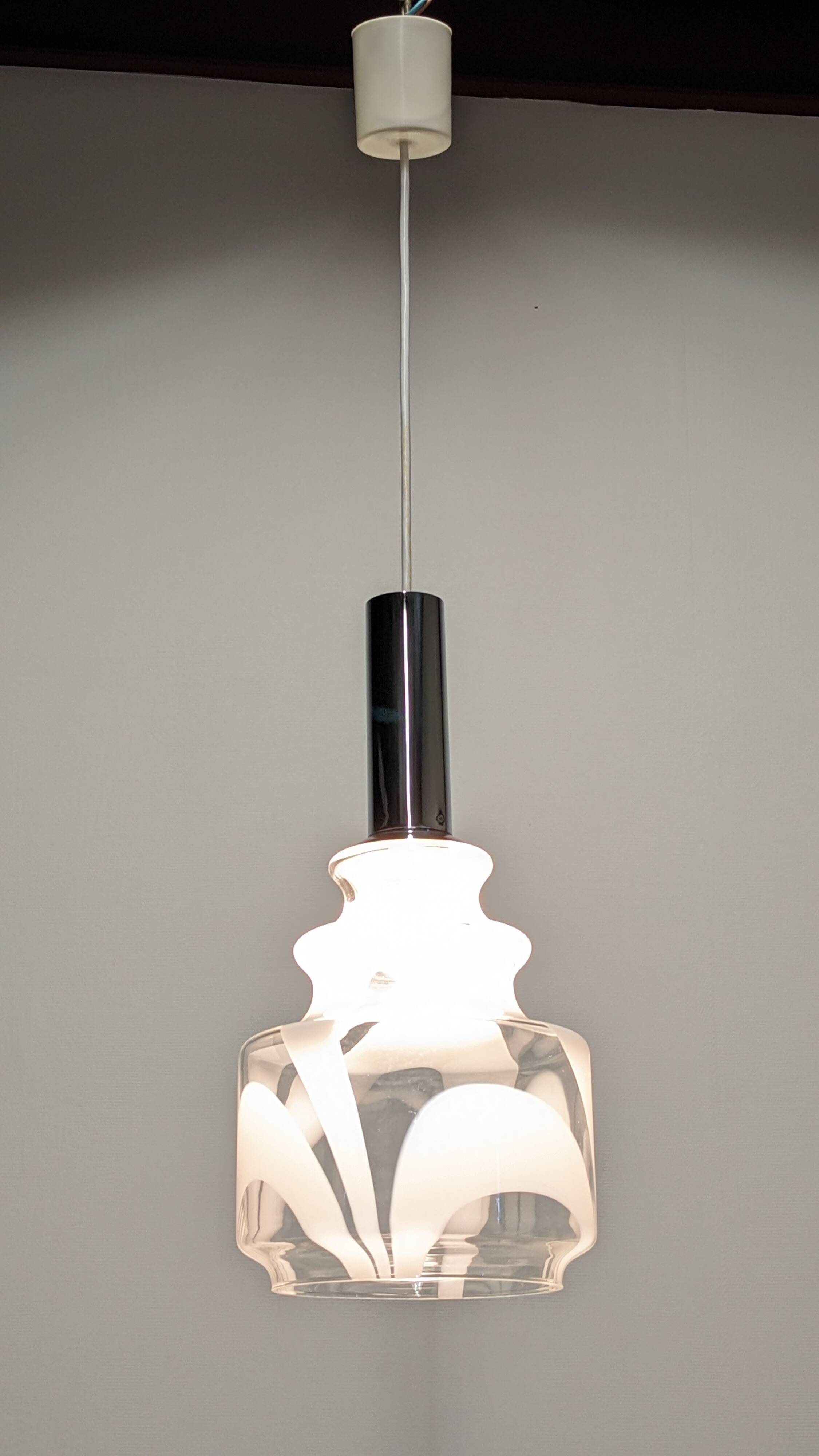 Suspension italienne en verre Murano, années 60-70