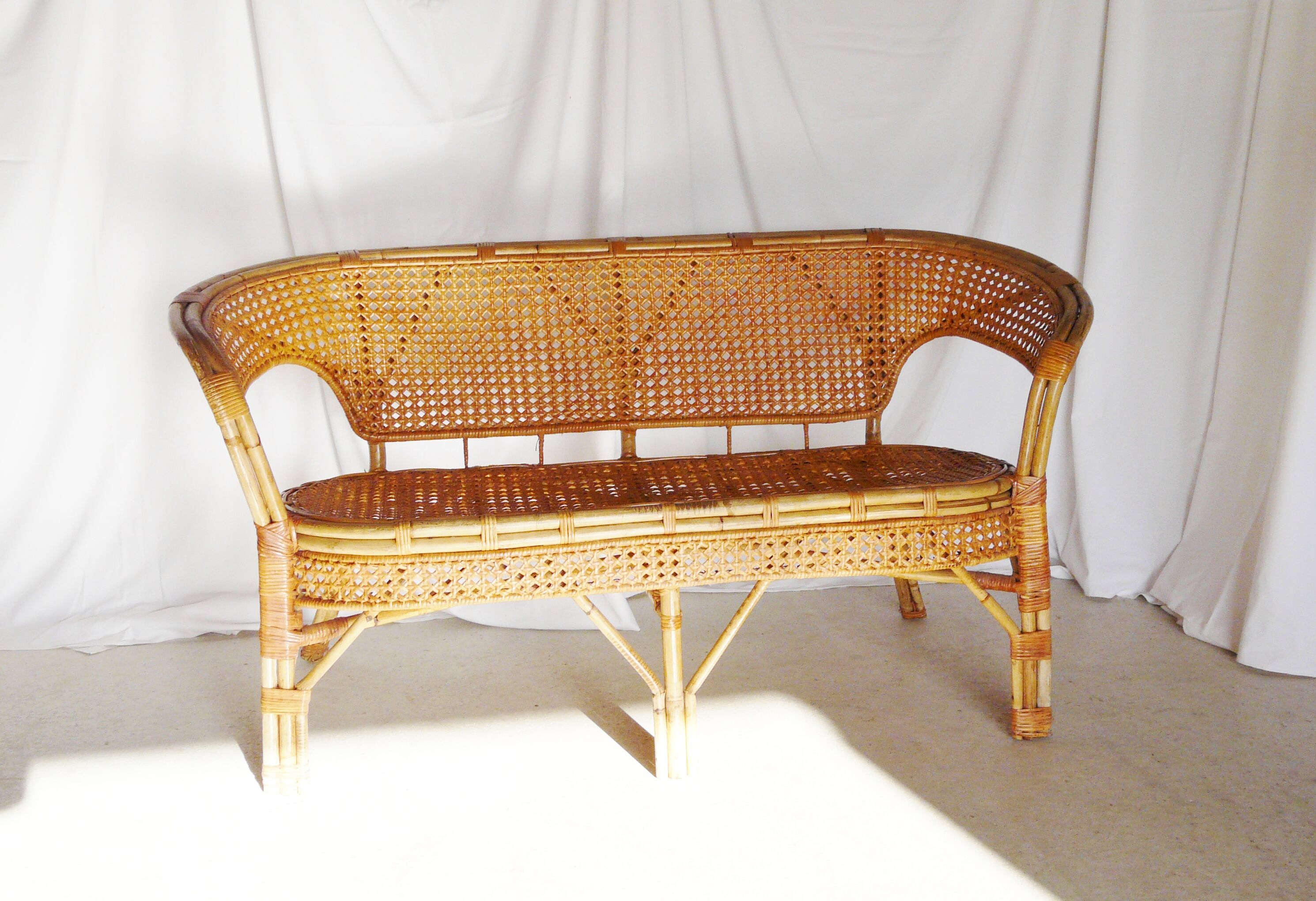 Bamboo and rattan sofa