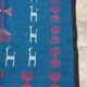 Tapis bleu en laine 195x110cm