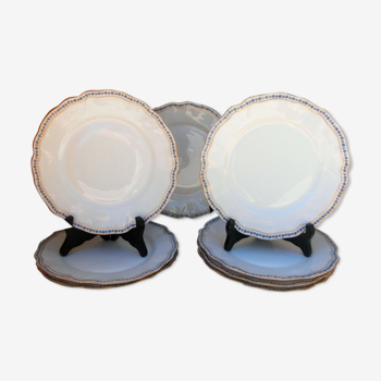 Suite de 8 assiettes pour dessert porcelaine de Limoges