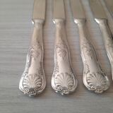 Set of 6 silver metal knives