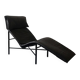 Scandinavian design chaise longue in black leather by Tord Björklund, Sweden 1970.