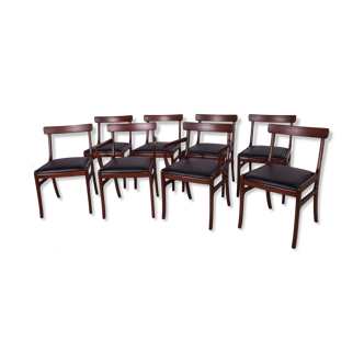 Ensemble de 8 chaises de salle à manger danoises par Ole Wanscher pour Poul Jeppesens Møbelfabrik, années 1960