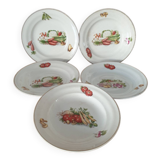 Set of 5 soup plates