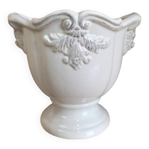 vase en céramique émaillée - blanche
