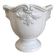 White glazed ceramic urn vase — baroque relief decor — Gustavian / sha