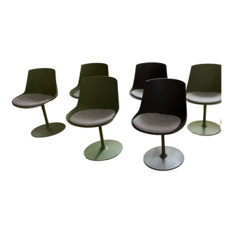 Set of 7 swivel chairs model Flow by MDF Italia