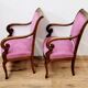 Deux fauteuils à crosse en bois
