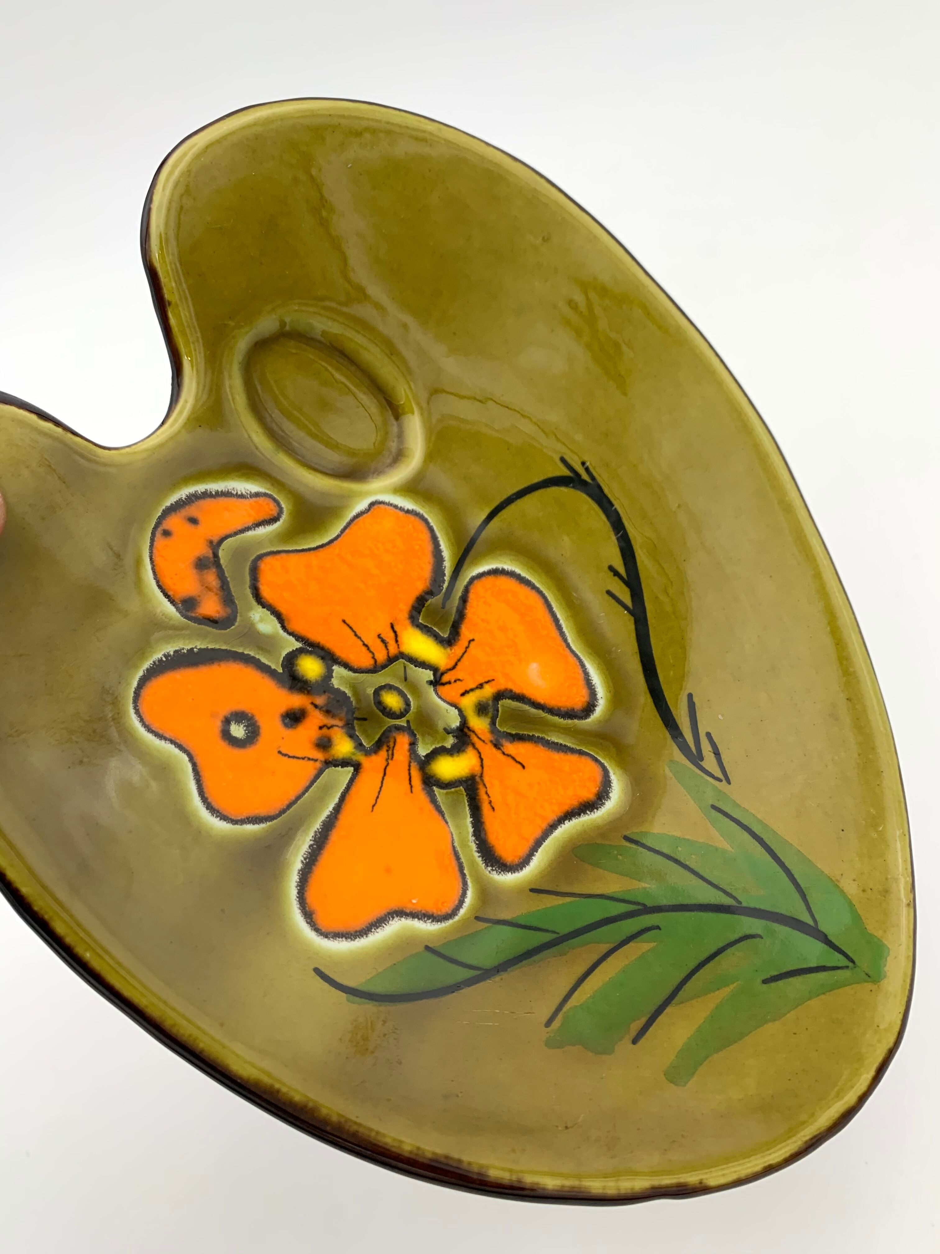 Vintage enameled ceramic bowl signed POET-LAVAL - 1960s.