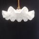 Old corrugated Clichy glass suspension - white speckled - 40s