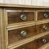 English chest of drawers in frene and nineteenth yew magnifying glass