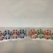 Service à liqueur motifs à pois multicolores