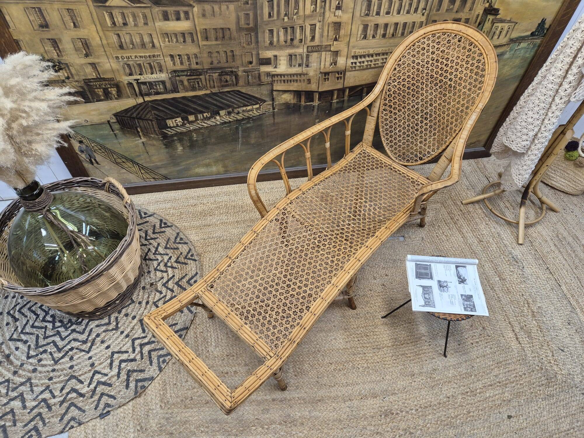 Old rattan daybed