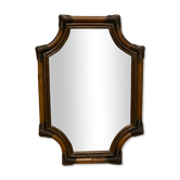 Miroir osier tressé et bois rotin vintage déco rétro grand format
