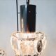 Lustre cascade vintage en acier et verre