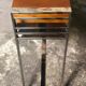 Art Deco style console in dark walnut rubber tree and chrome foot