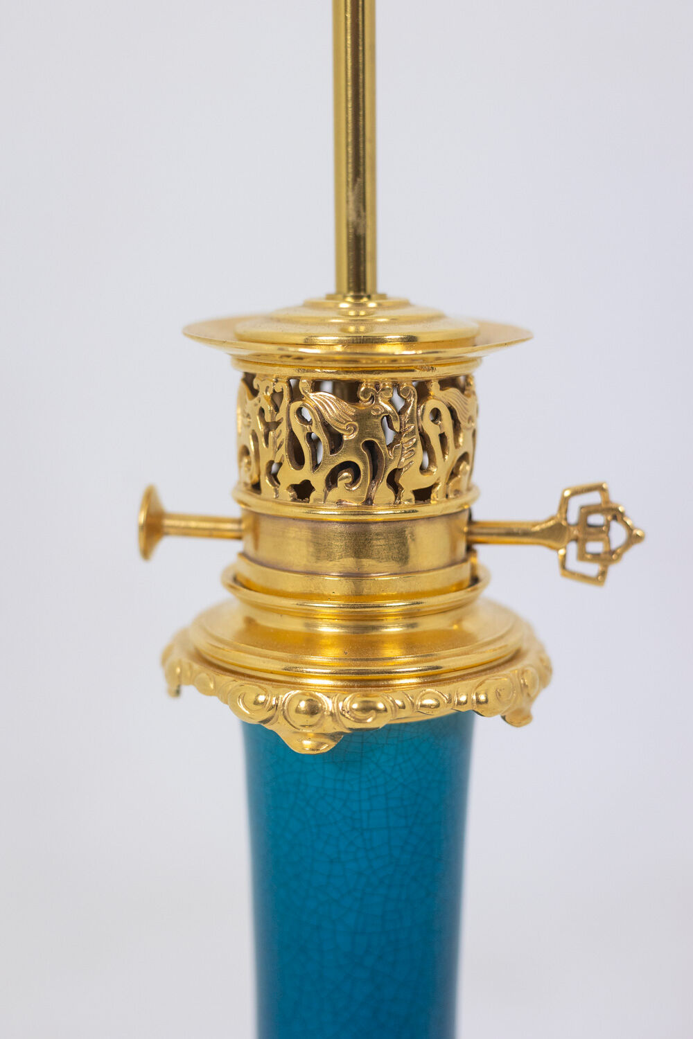 Lamp in Paris porcelain and gilded bronze, circa 1880