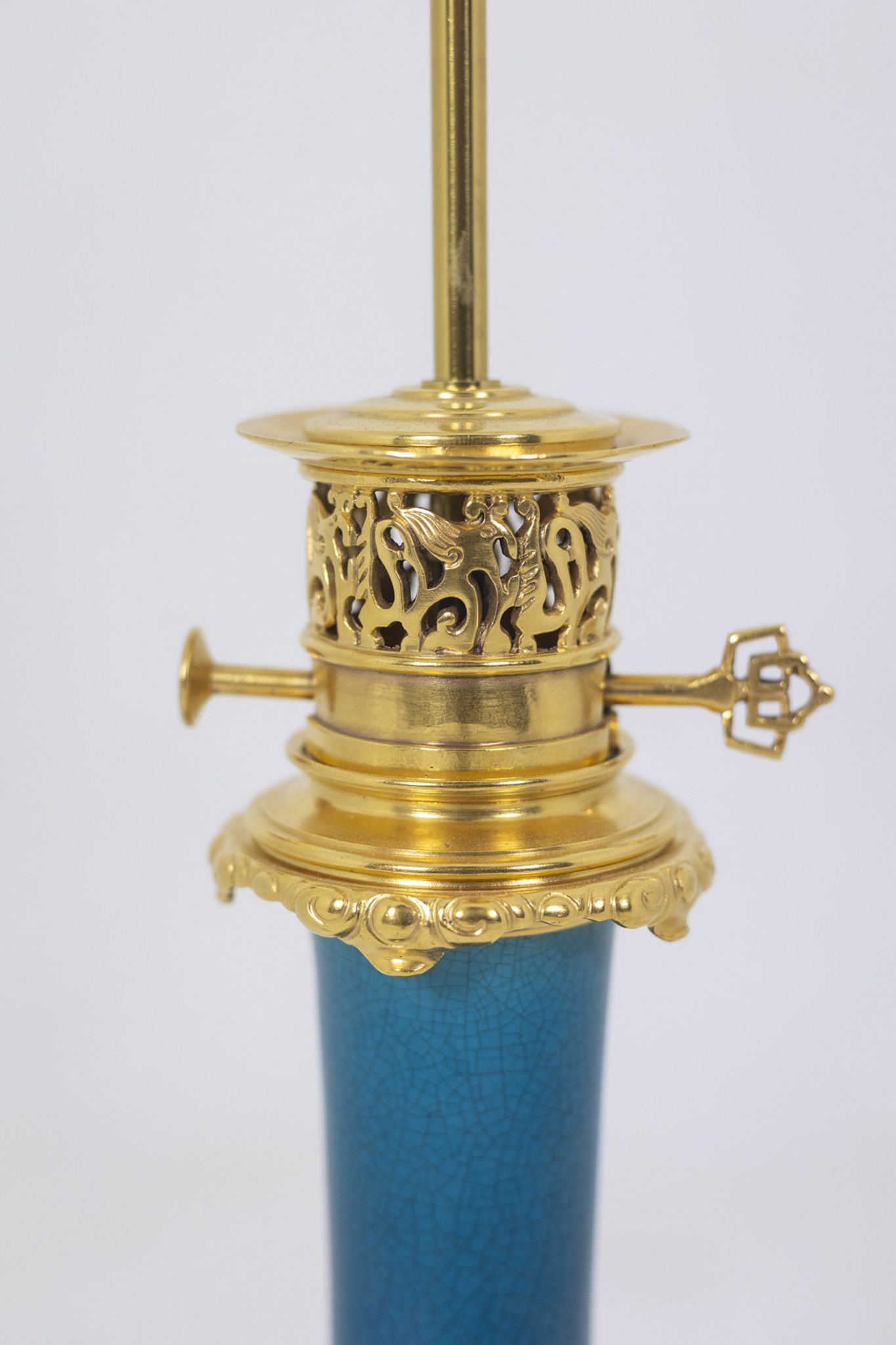 Lamp in Paris porcelain and gilded bronze, circa 1880