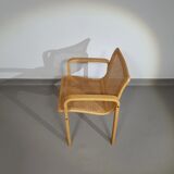 Beech wood and webbing side chair by Olivo Pietro, Italy, 1970s
