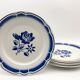 6 flat plates fb badonviller, vintage blue décor
