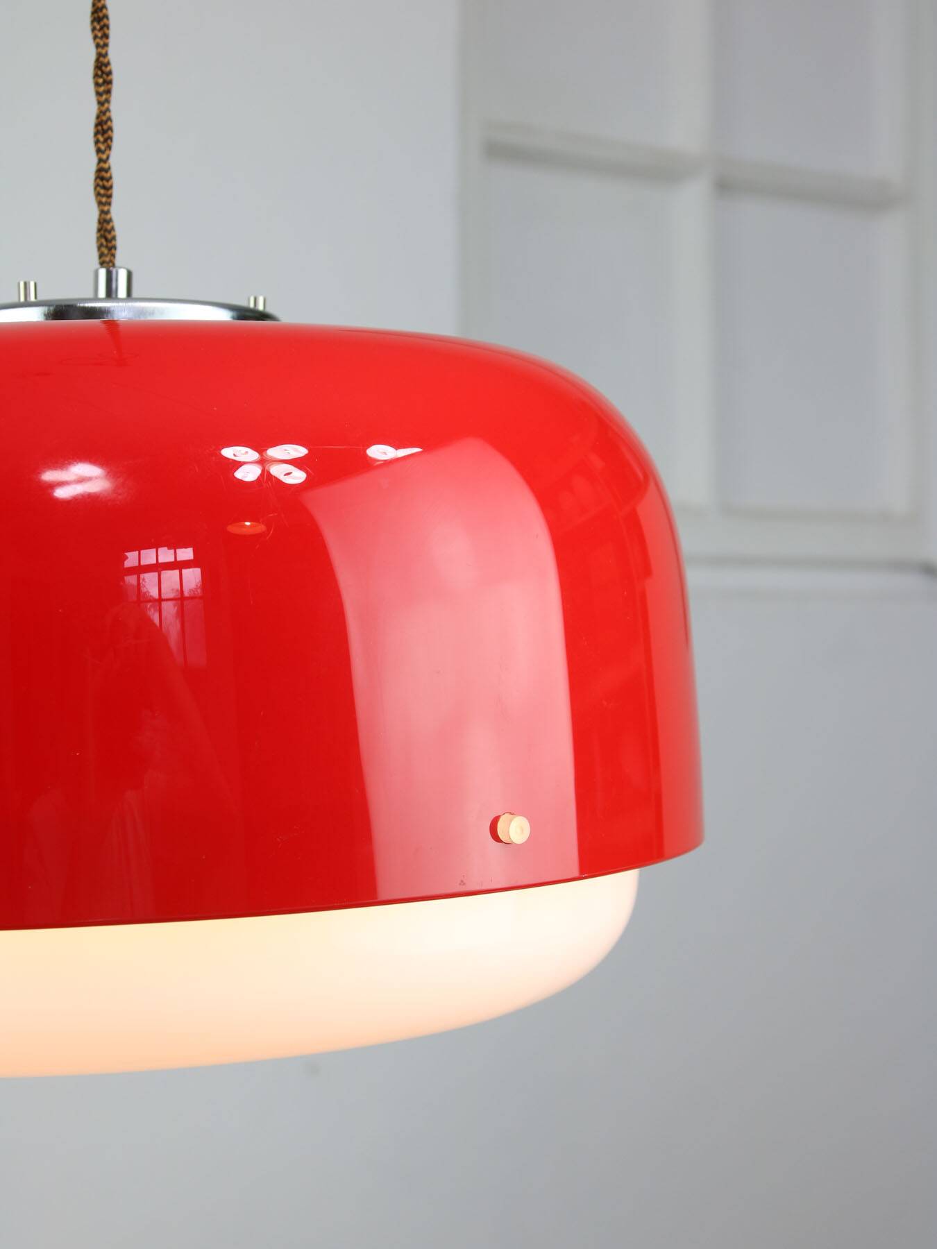 Space-age Red Medusa Pendant Lamp by Luigi Massoni for Guzzini, 1970s