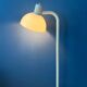 Vintage floor lamp in white metal with acrylic shade.