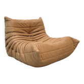 Togo chair in camel leather attributed to Michel Ducaroy for Ligne Roset.