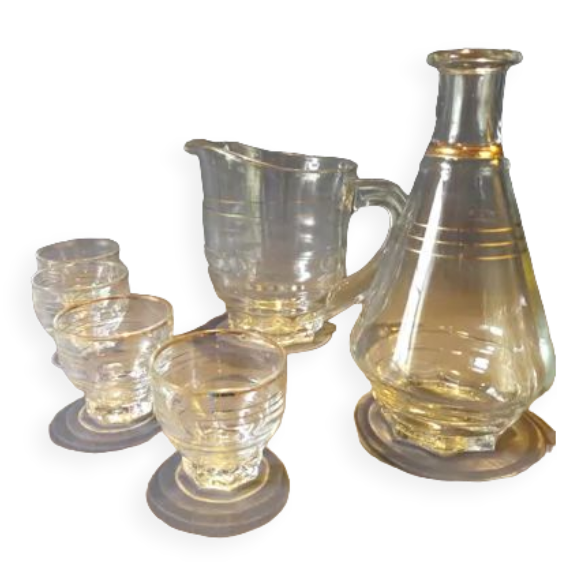 Water service or orangeade carafes and glasses