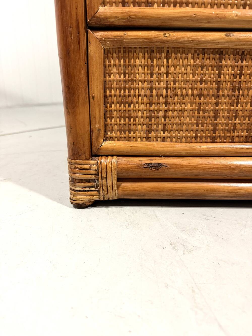 Rattan chest of drawers bedside table 1980’s
