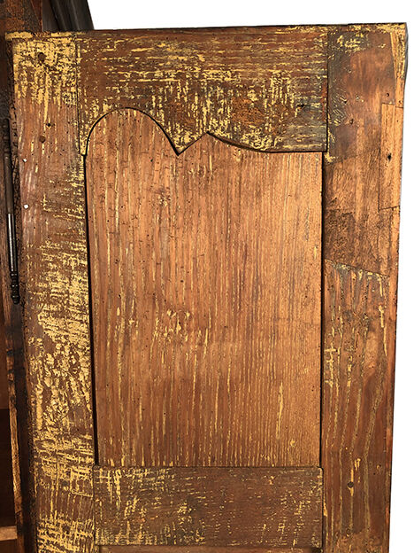 Stained solid wood cap, old walnut door