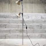 Metal two-spot floor lamp by Aluminor, 70s