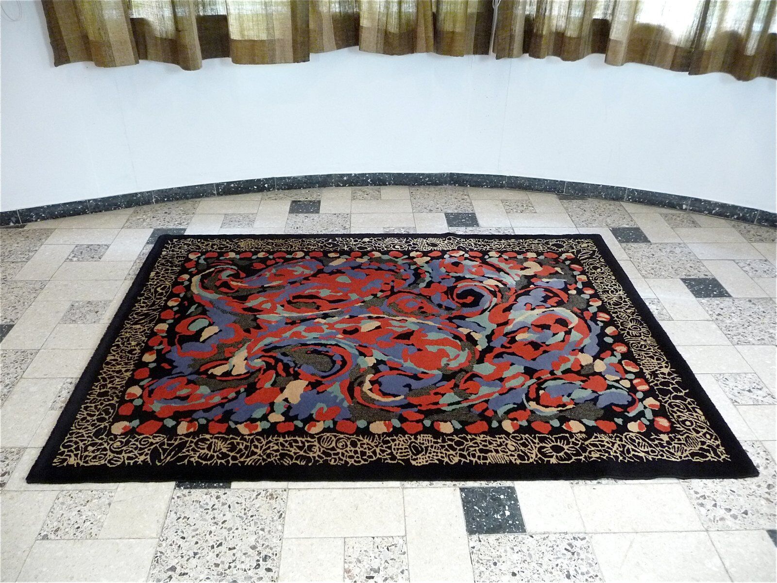 Postmodern Art rug by Pierre Balmain for Van Neder Rugs, France 1980s