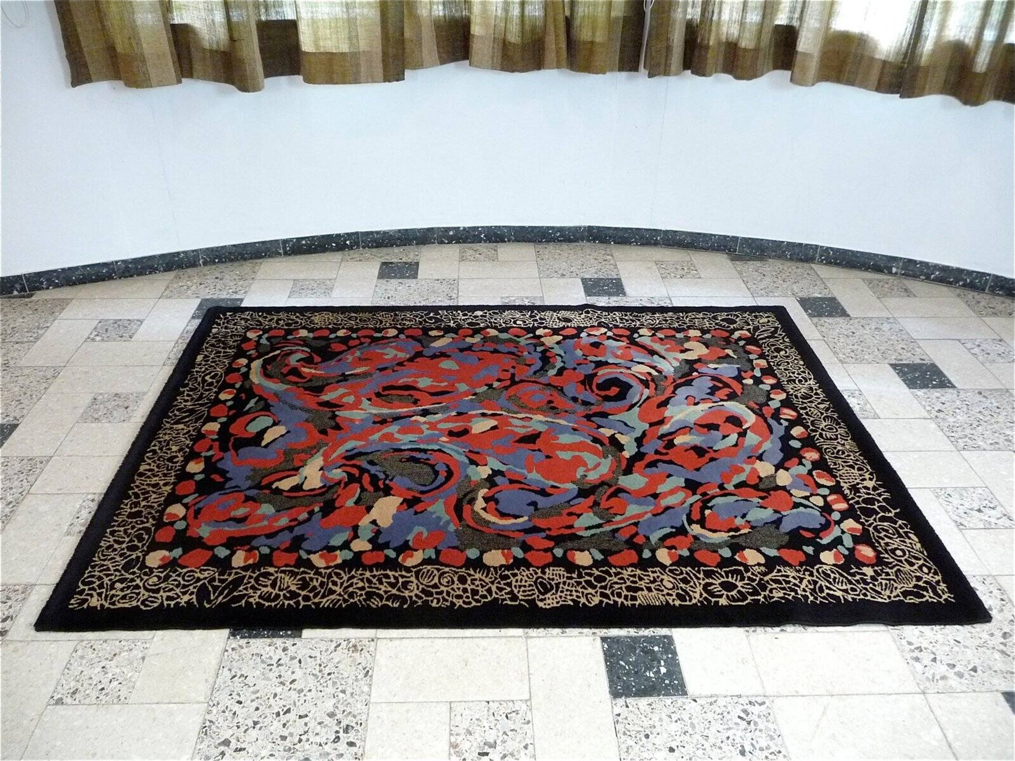 Postmodern Art rug by Pierre Balmain for Van Neder Rugs, France 1980s