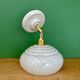 Vintage Clichy glass wall lamp with white shade