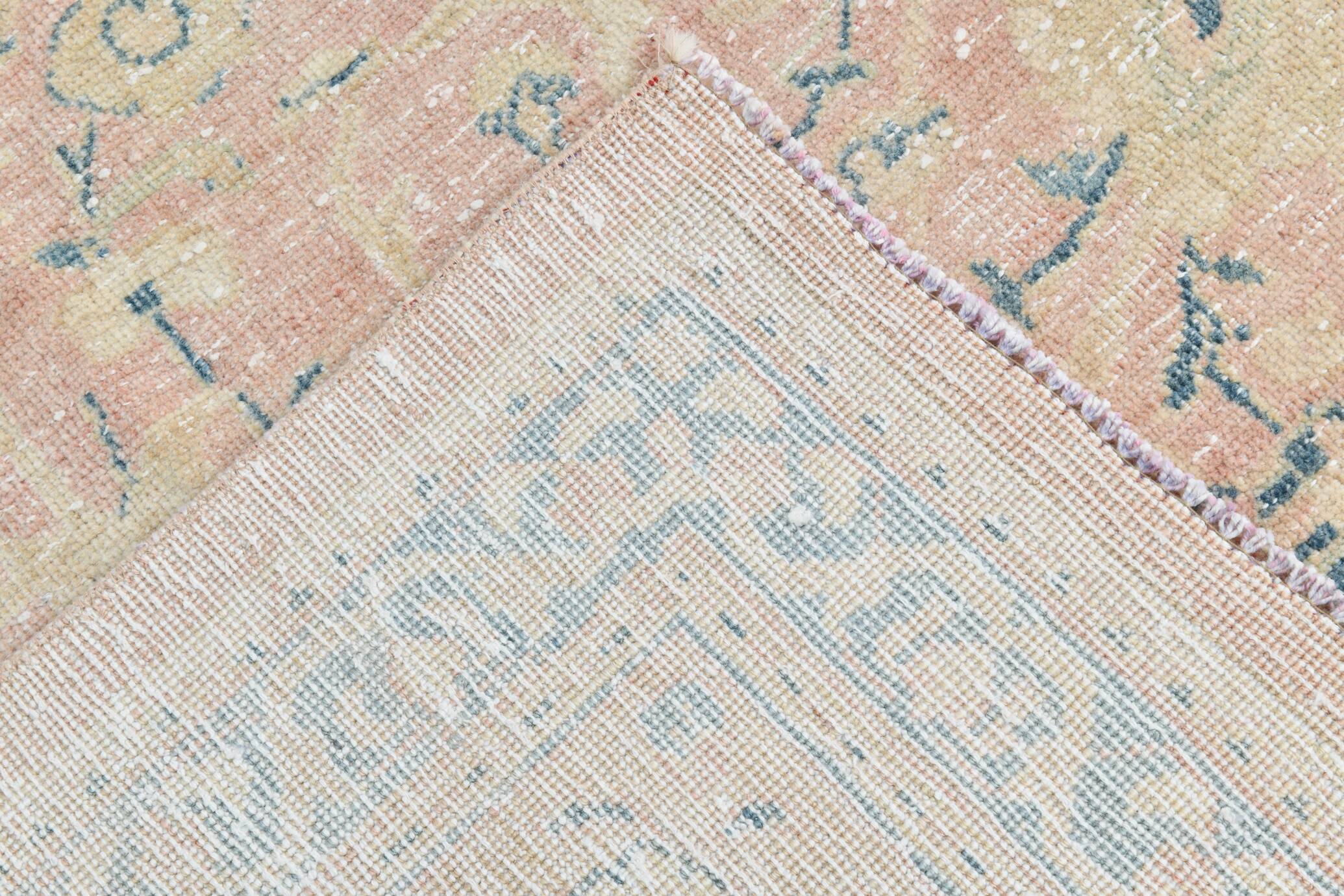 Large Pastel Pink Persian Floral Carpet, 294x382Cm