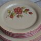 Set of pink earthenware plates Saint-Amand model Charme