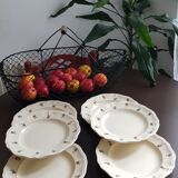 Set of 6 flat plates Digoin Sarreguemines