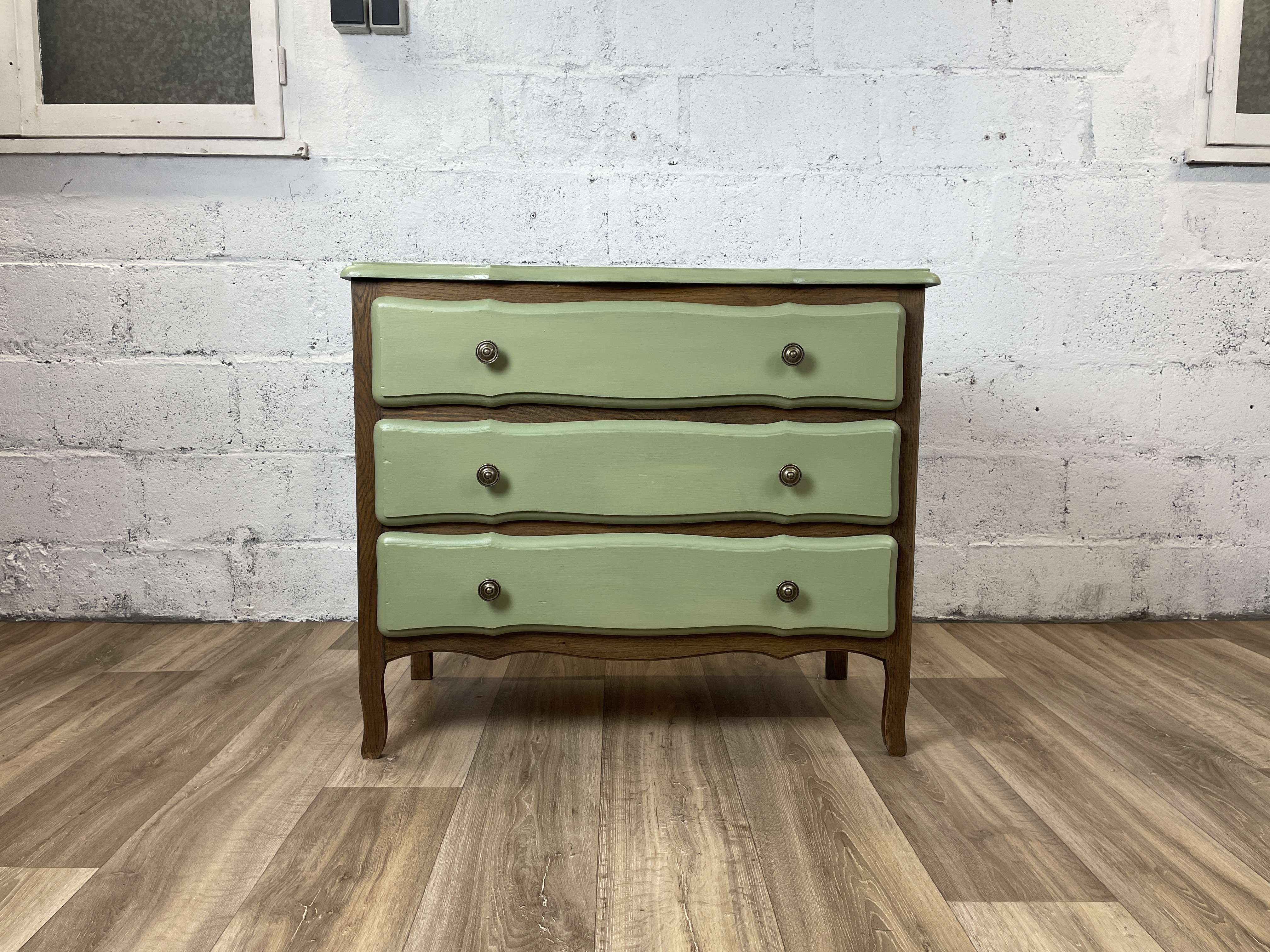 Vintage chest of drawers 3 drawers in restored wood with Libéron paint